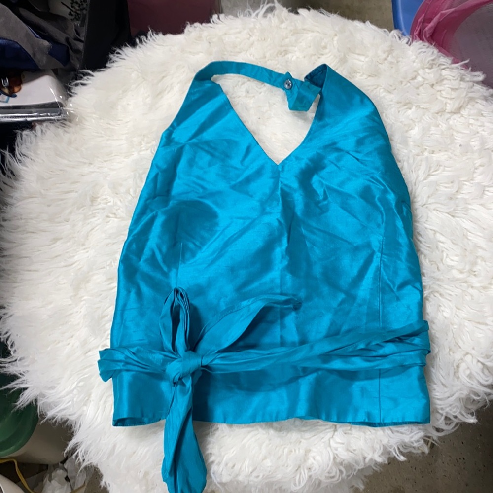 NWT Aqua blue halter top size 14